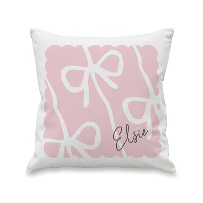 Personalised Pink Bow Cushion