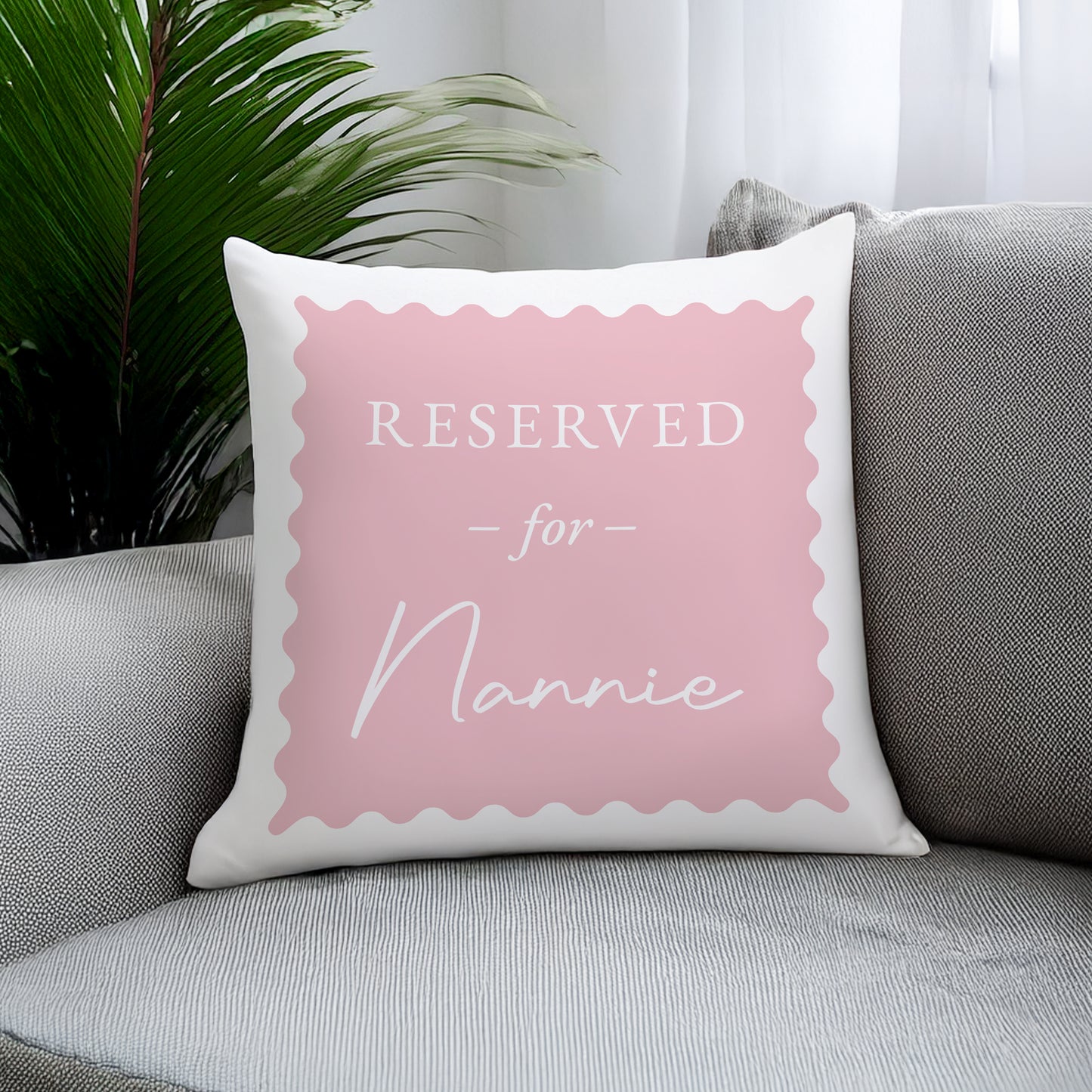 Personalised Pink Reserved For Cushion