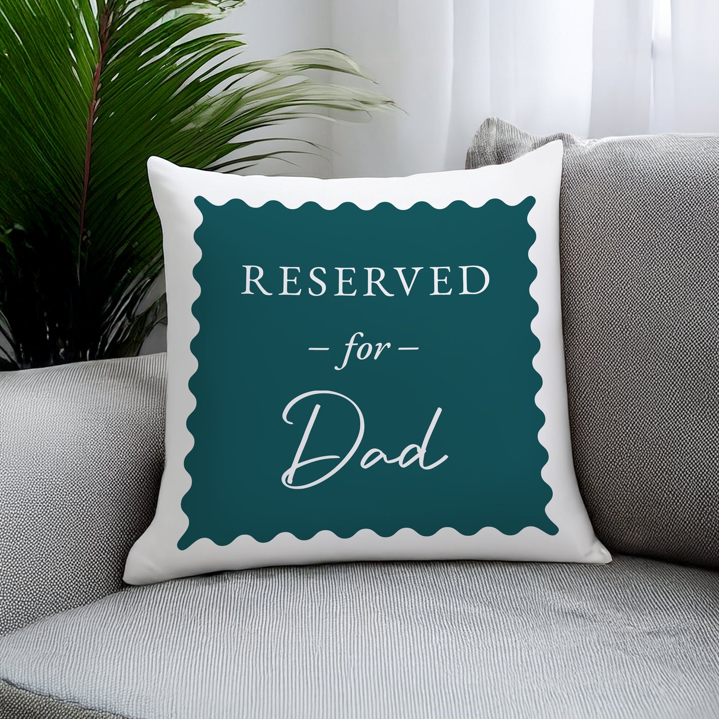 Personalised Deep Teal Reserved For Cushion