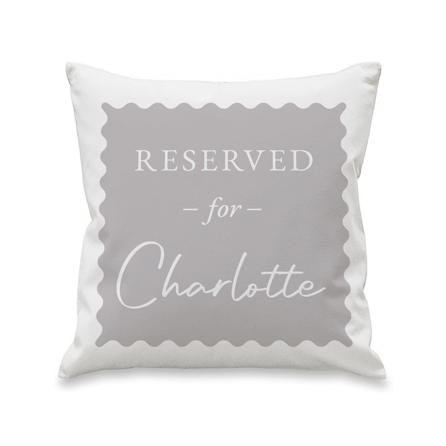 Personalised Grey Reserved For Cushion