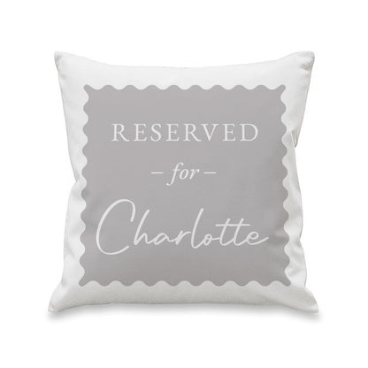 Personalised Grey Reserved For Cushion