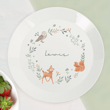 Personalised Woodland Animals Plate