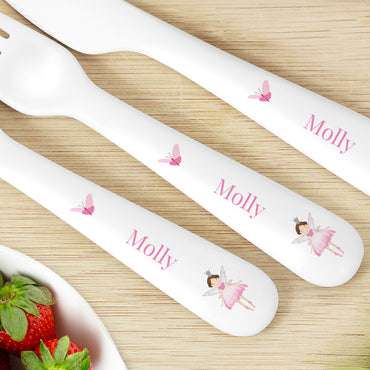 Personalised Fairy Princess Plastic Cutlery Set