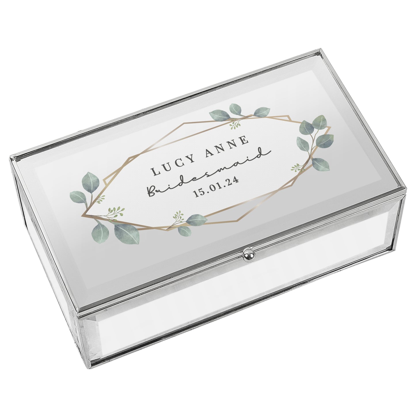 Personalised Botanical Mirrored Jewellery Box