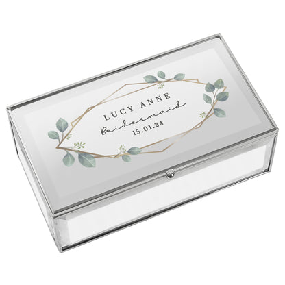 Personalised Botanical Mirrored Jewellery Box