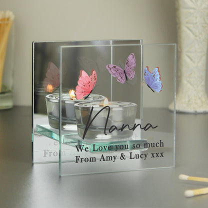 Personalised Butterfly Mirrored Tealight Holder