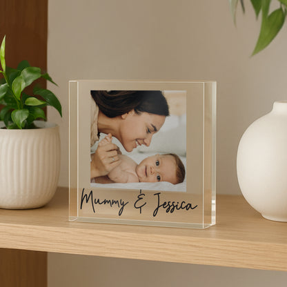 Personalised Photo Upload Small Glass Ornament