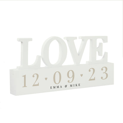 Personalised Special Date Wooden Love Ornament