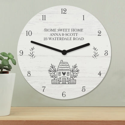 Personalised HOME Shabby Chic Wooden Clock