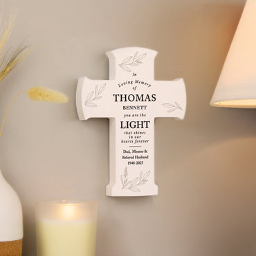 Personalised In Loving Memory Cross Ornament