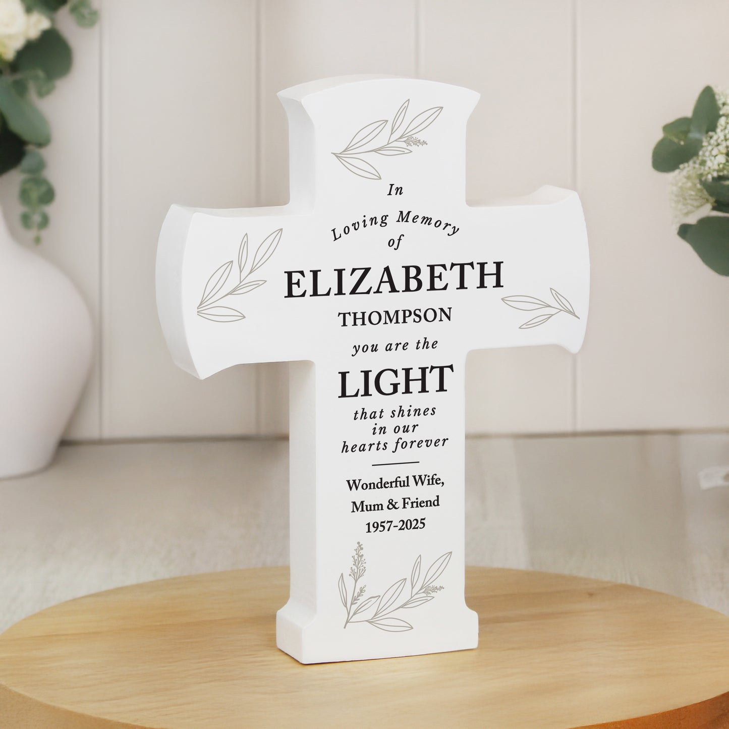 Personalised In Loving Memory Cross Ornament