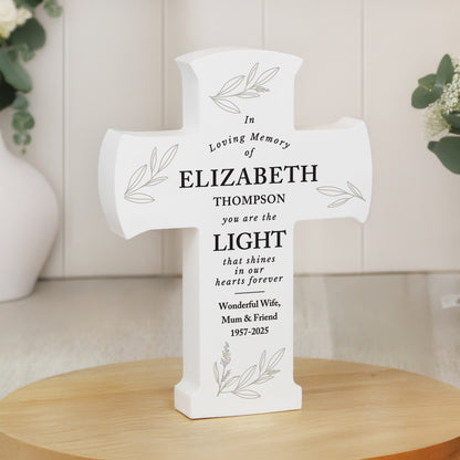 Personalised In Loving Memory Cross Ornament