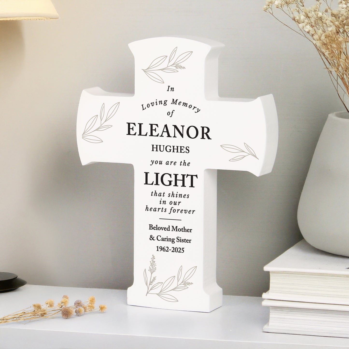 Personalised In Loving Memory Cross Ornament