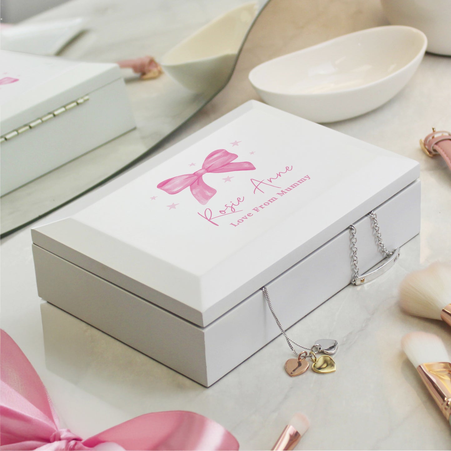 Personalised Bow Jewellery Box