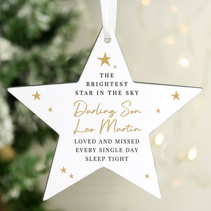 Personalised Christmas Memorial Star Ornament
