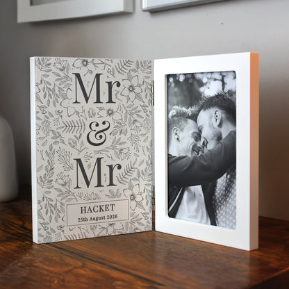 Personalised Wedding Wooden Hinged 6x4 Photo Frame