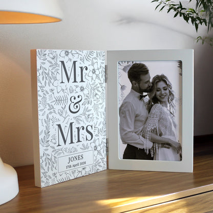 Personalised Wedding Wooden Hinged 6x4 Photo Frame