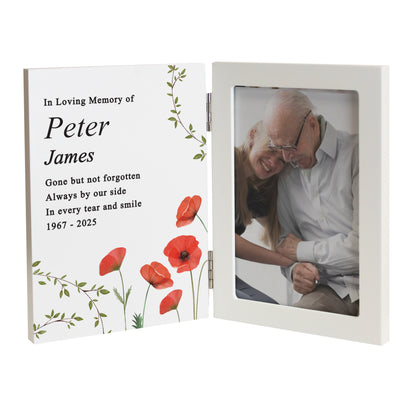 Personalised Memorial Wooden Hinged 6x4 Photo Frame