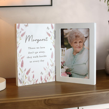 Personalised Floral Wooden Hinged 6x4 Photo Frame