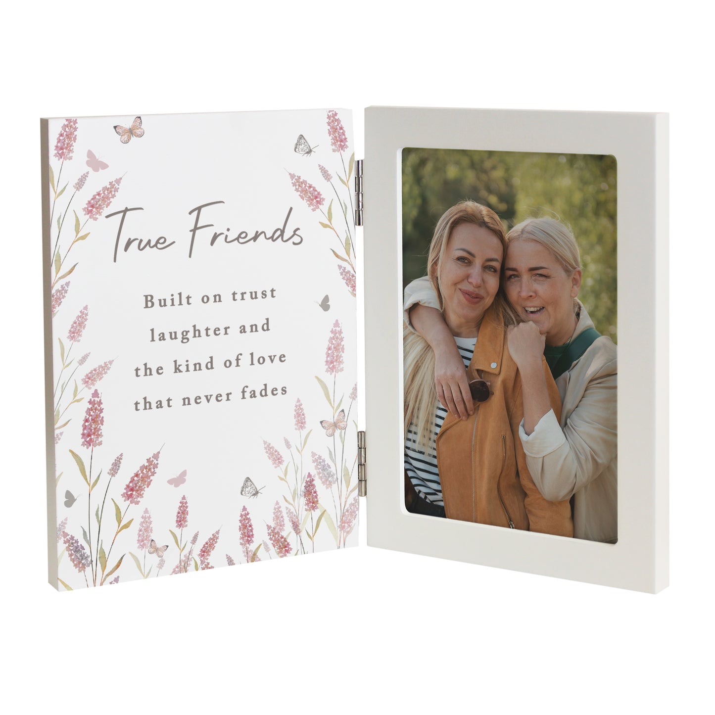 Personalised Floral Wooden Hinged 6x4 Photo Frame