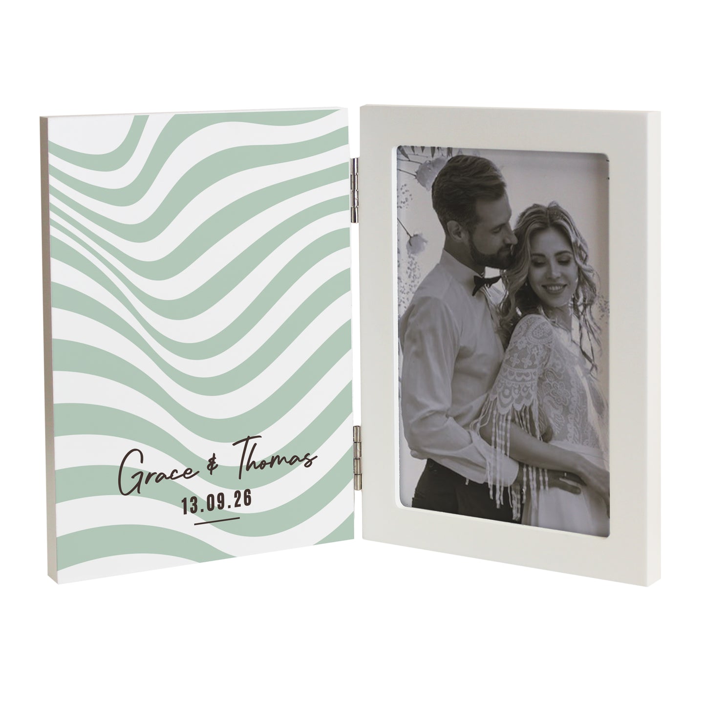 Personalised Wooden Hinged 6x4 Photo Frame