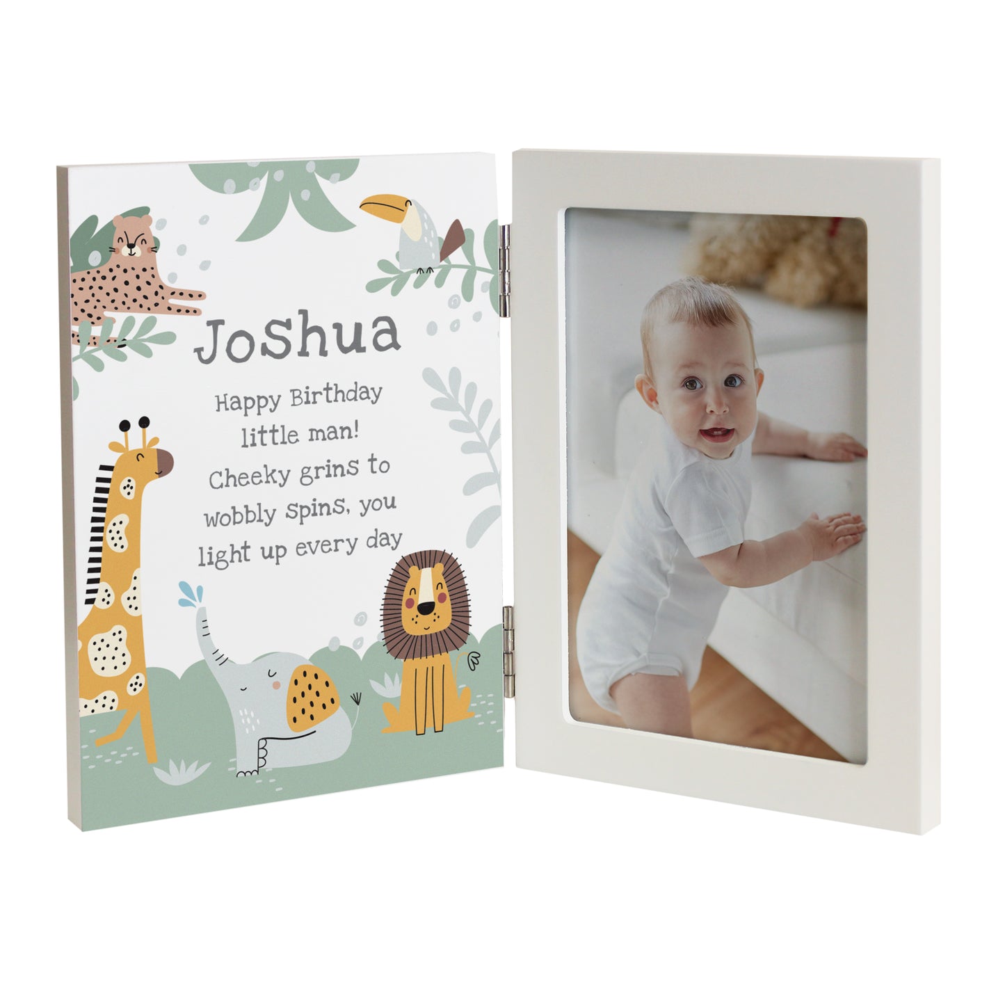 Personalised Animals Wooden Hinged 6x4 Photo Frame