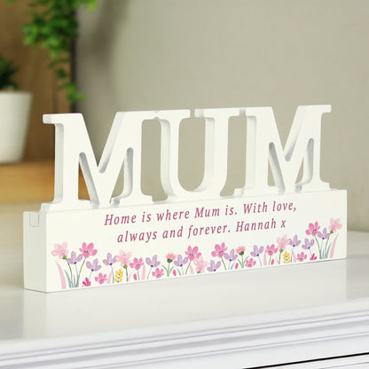 Personalised Floral Wooden Mum Ornament