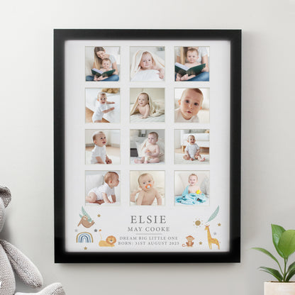 Personalised Animals Black Multi Photo Frame
