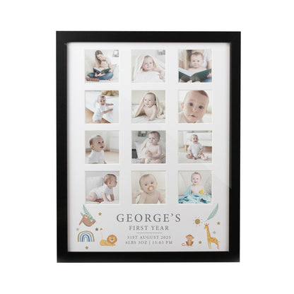 Personalised Animals Black Multi Photo Frame