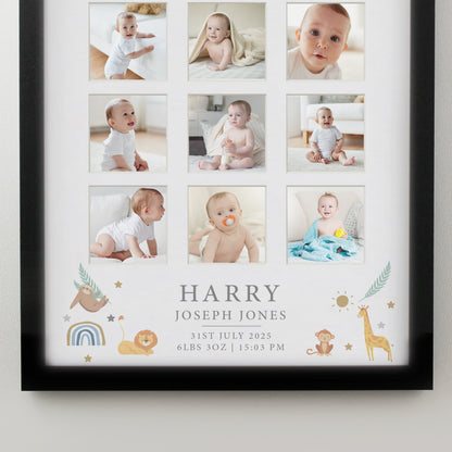 Personalised Animals Black Multi Photo Frame