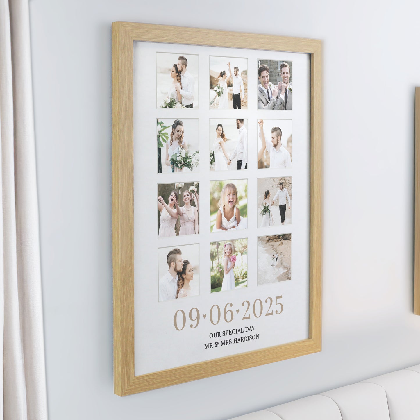 Personalised Special Date Oak Multi Photo Frame