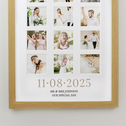 Personalised Special Date Oak Multi Photo Frame
