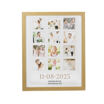 Personalised Special Date Oak Multi Photo Frame