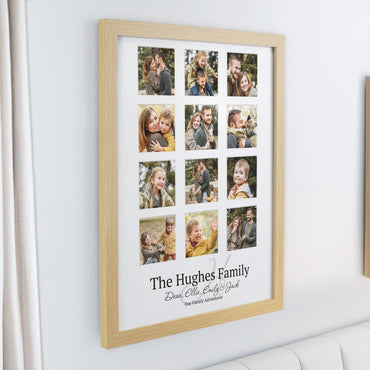 Personalised Family Oak Multi Photo Frame