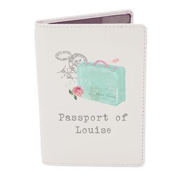 Personalised Vintage Pastel Travel Cream Passport Holder