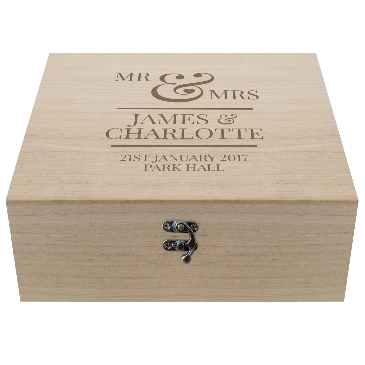 Personalised Mr & Mrs Large Wooden Keepsake Box