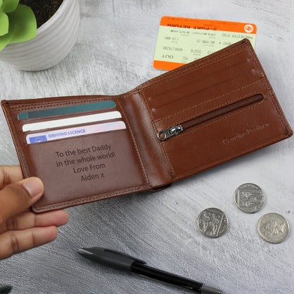 Personalised Free Text Tan Leather Wallet