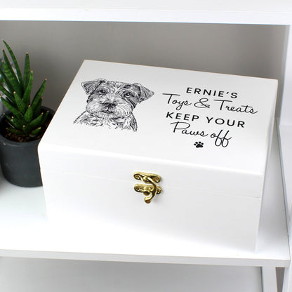 Personalised Dog Breed White Wooden Storage Box