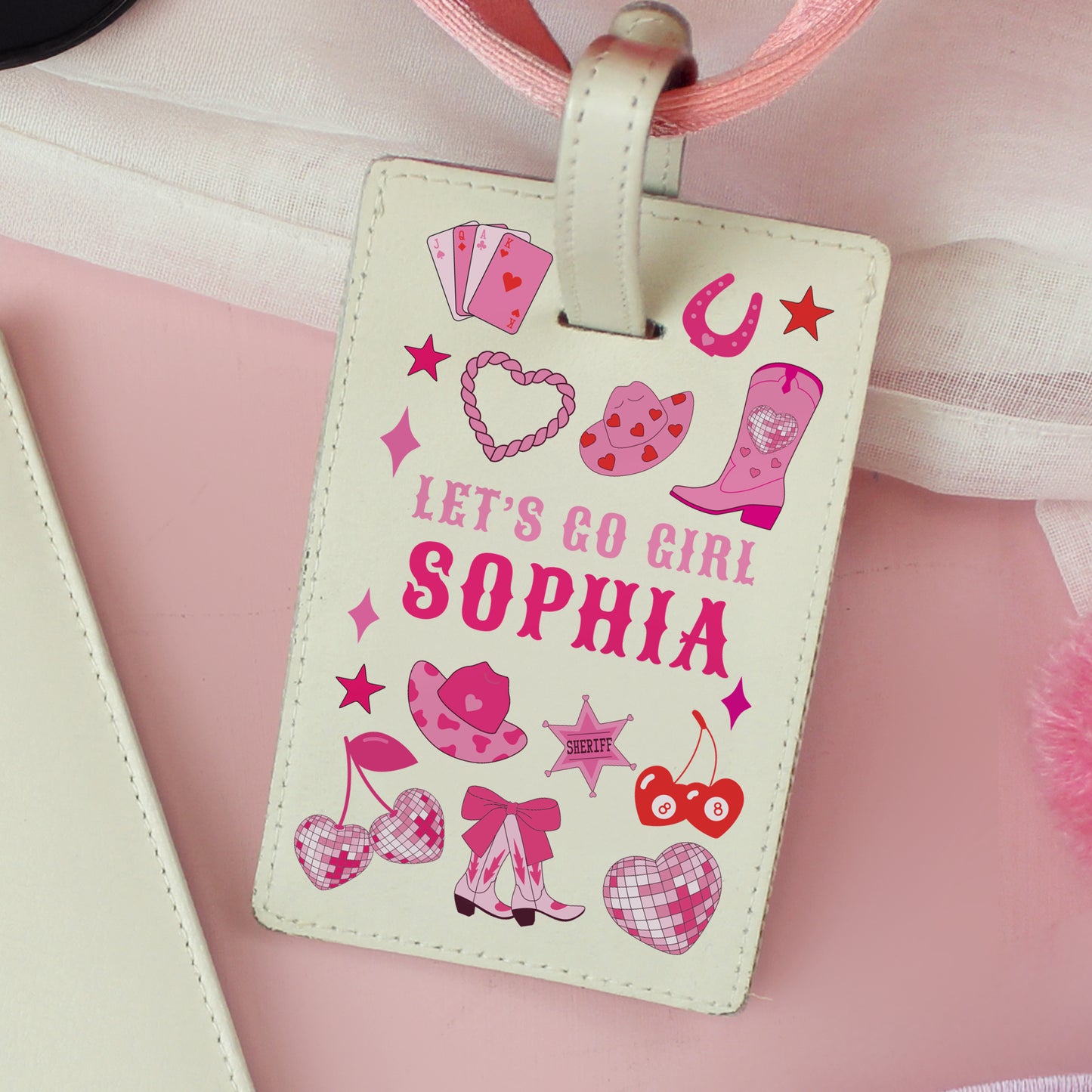 Personalised Cowgirl Passport Holder & Luggage Tag