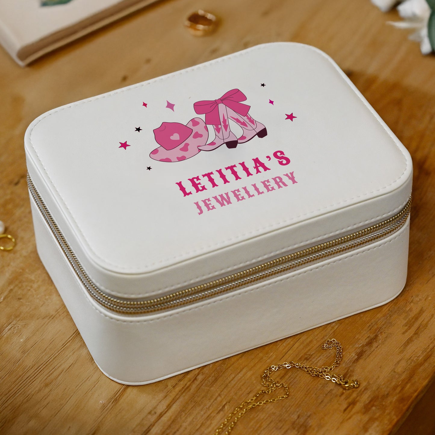 Personalised Cowgirl Travel Jewellery Box