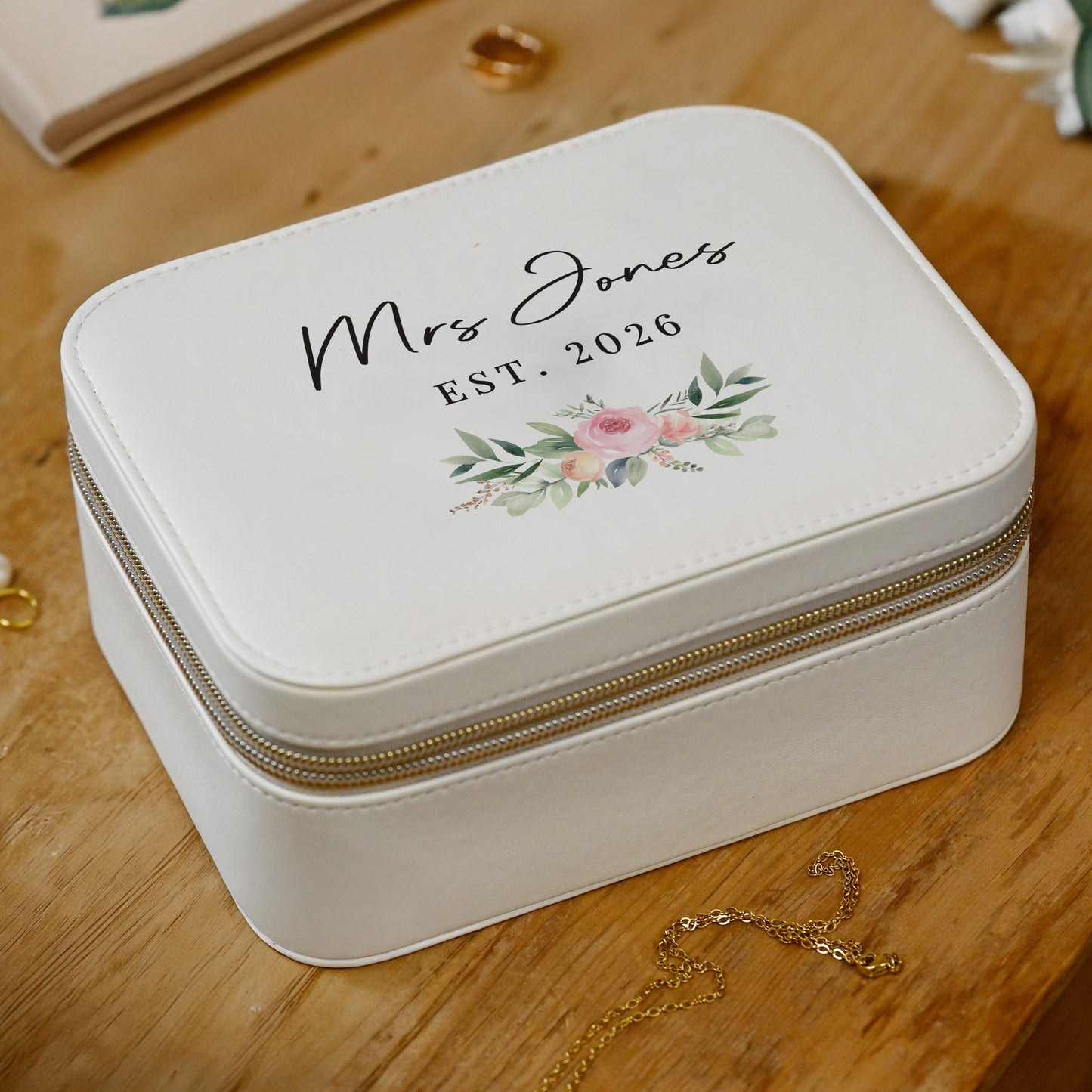 Personalised Wedding Travel Jewellery Box