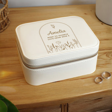 Personalised Floral Arch Travel Jewellery Box