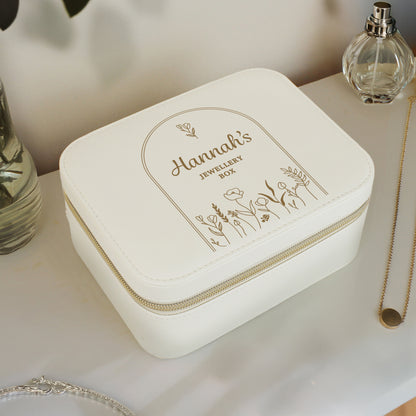 Personalised Floral Arch Travel Jewellery Box