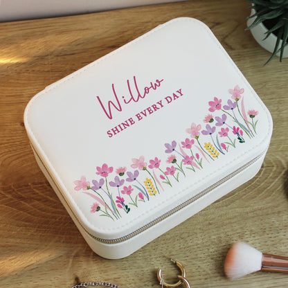 Personalised Floral Travel Jewellery Box