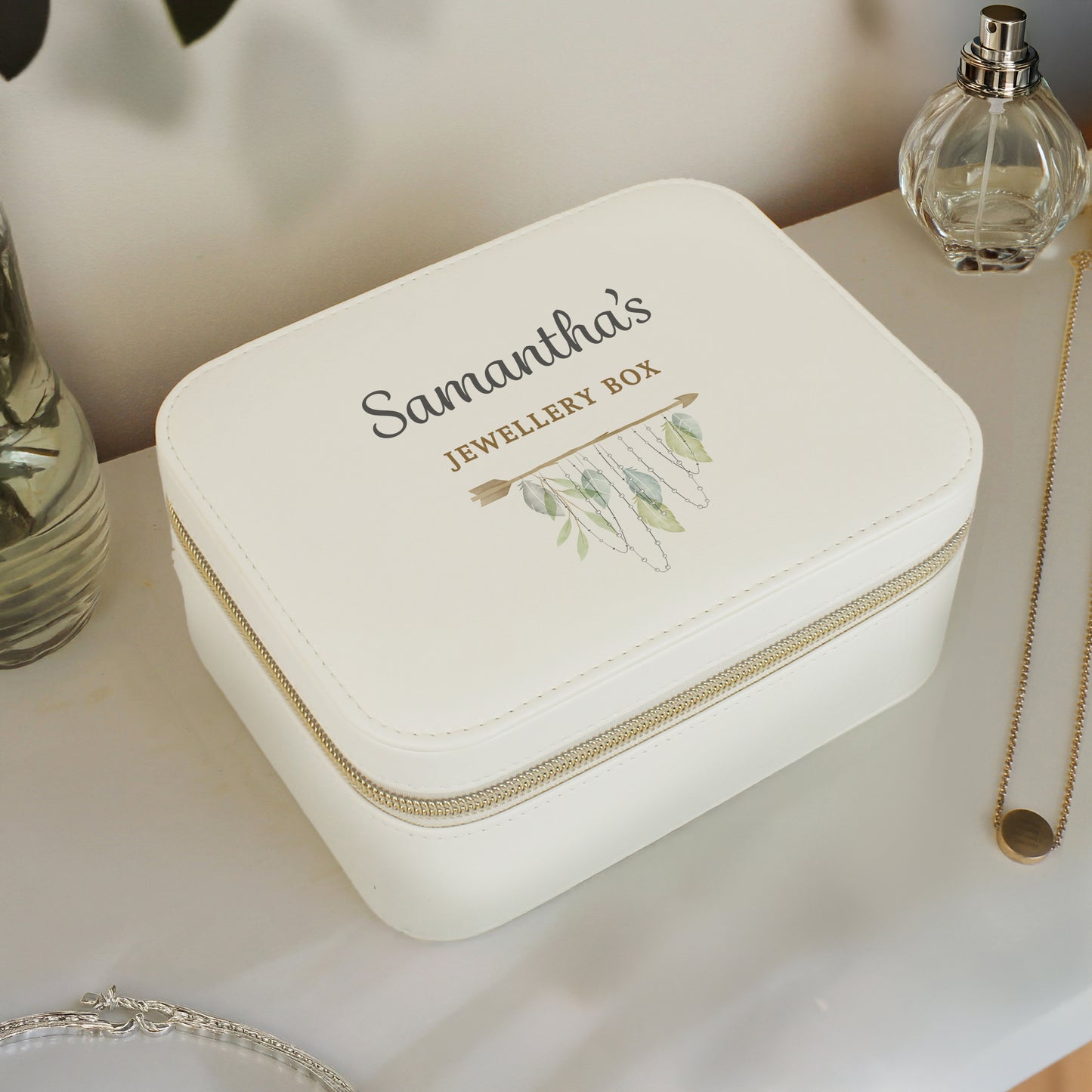 Personalised Botanical Travel Jewellery Box