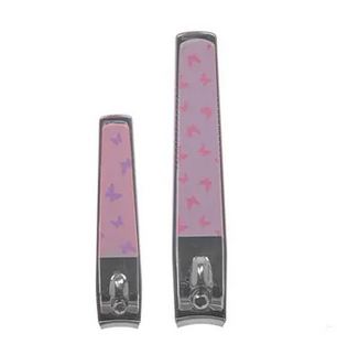 Pink Butterfly Nail Clipper Duo