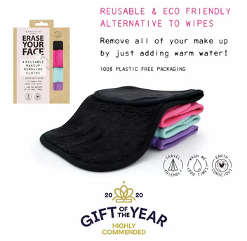 Erase Your Face Makeup Removing Cloths 4pk - Bright