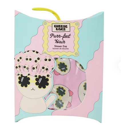 Shower Cap Pink Kawaii Cat