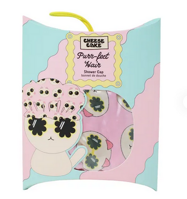 Shower Cap Pink Kawaii Cat