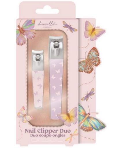Pink Butterfly Nail Clipper Duo